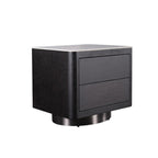 Traditional Vintage Square Nightstand: White Stone Slab-Top Dual-Drawer American-Style Veneered - Solid Wood Texture Bedside Table For Bedroom Lumendat