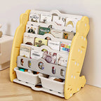Lumendat Contemporary Creative Rectangular Carrot-Shaped HDPE Kids Desktop Bookshelf 4/5-Tier For Bedroom & Study Lumendat