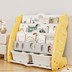 Lumendat Contemporary Creative Rectangular Carrot-Shaped HDPE Kids Desktop Bookshelf 4/5-Tier For Bedroom & Study Lumendat