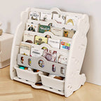 Lumendat Contemporary Creative Rectangular Carrot-Shaped HDPE Kids Desktop Bookshelf 4/5-Tier For Bedroom & Study Lumendat