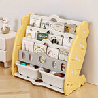 Lumendat Contemporary Creative Rectangular Carrot-Shaped HDPE Kids Desktop Bookshelf 4/5-Tier For Bedroom & Study Lumendat