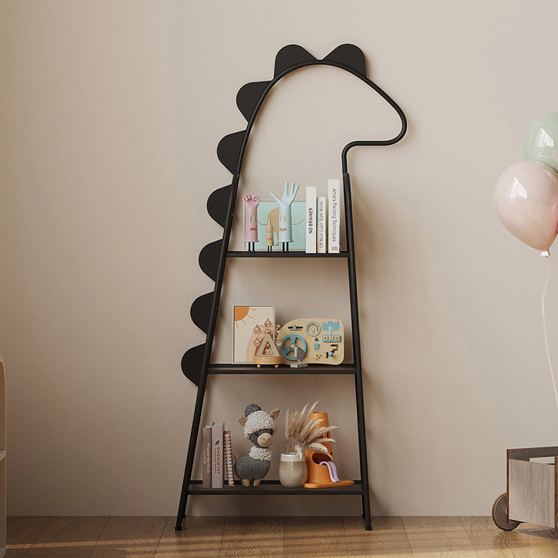 Lumendat Contemporary Creative Rectangular Dinosaur-Shaped Iron Kids Storage Bookshelf 3-Tier For Living Room & Bedroom Lumendat