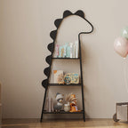 Lumendat Contemporary Creative Rectangular Dinosaur-Shaped Iron Kids Storage Bookshelf 3-Tier For Living Room & Bedroom Lumendat