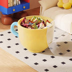 Lumendat Contemporary Creative Round Resin Tempered Glass Coffee Cup-Shaped Kids Storage Side Table 1-Cabinet For Living Room Lumendat