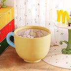 Lumendat Contemporary Creative Round Resin Tempered Glass Coffee Cup-Shaped Kids Storage Side Table 1-Cabinet For Living Room Lumendat