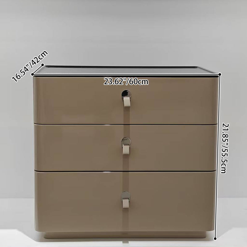 Modern Minimalist Nightstand: DTC Silent Sliding Rails - 3-Drawer Large Capacity Storage Bedside Table For Bedroom Lumendat
