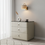 Modern Minimalist Nightstand: DTC Silent Sliding Rails - 3-Drawer Large Capacity Storage Bedside Table For Bedroom Lumendat