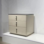 Modern Minimalist Nightstand: DTC Silent Sliding Rails - 3-Drawer Large Capacity Storage Bedside Table For Bedroom Lumendat