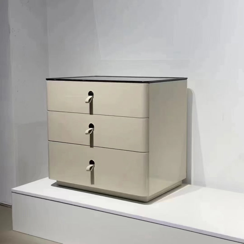 Modern Minimalist Nightstand: DTC Silent Sliding Rails - 3-Drawer Large Capacity Storage Bedside Table For Bedroom Lumendat