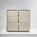 Modern Minimalist Nightstand: DTC Silent Sliding Rails - 3-Drawer Large Capacity Storage Bedside Table For Bedroom Lumendat