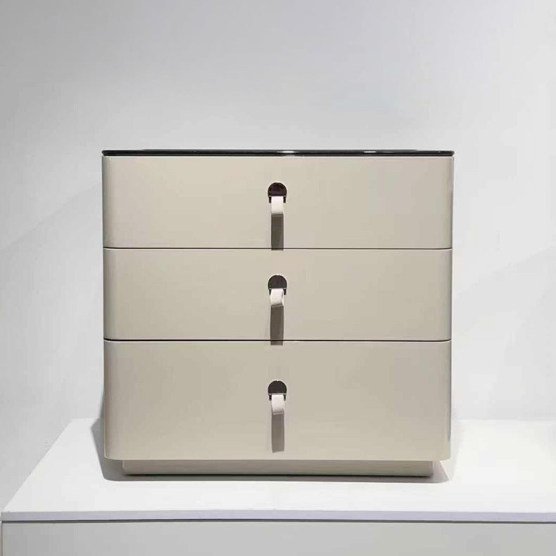 Modern Minimalist Nightstand: DTC Silent Sliding Rails - 3-Drawer Large Capacity Storage Bedside Table For Bedroom Lumendat