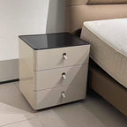 Modern Minimalist Nightstand: DTC Silent Sliding Rails - 3-Drawer Large Capacity Storage Bedside Table For Bedroom Lumendat