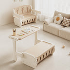 Lumendat Contemporary Creative Rectangular HDPE Desk & Chair Set With 1 Storage Cabinet For Living Room Lumendat