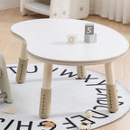Lumendat Contemporary Creative Oval Medium-Density Fiberboard PP Height-Adjustable Kids Table For Living Room & Bedroom Lumendat