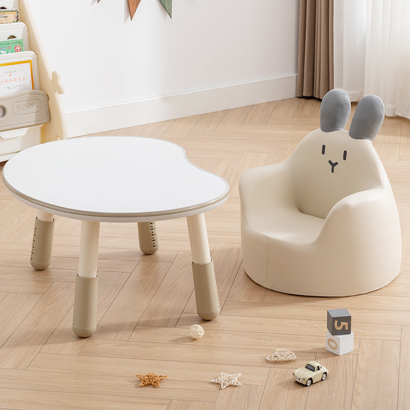 Lumendat Contemporary Creative Oval Medium-Density Fiberboard PP Height-Adjustable Kids Table For Living Room & Bedroom Lumendat