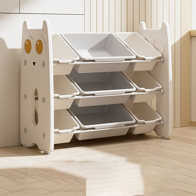 Lumendat Contemporary Creative Rectangular HDPE Iron PE Storage Shelf 3/4-Tier For Living Room & Bedroom Lumendat