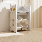Lumendat Contemporary Creative Rectangular HDPE Iron PE Storage Shelf 3/4-Tier For Living Room & Bedroom Lumendat