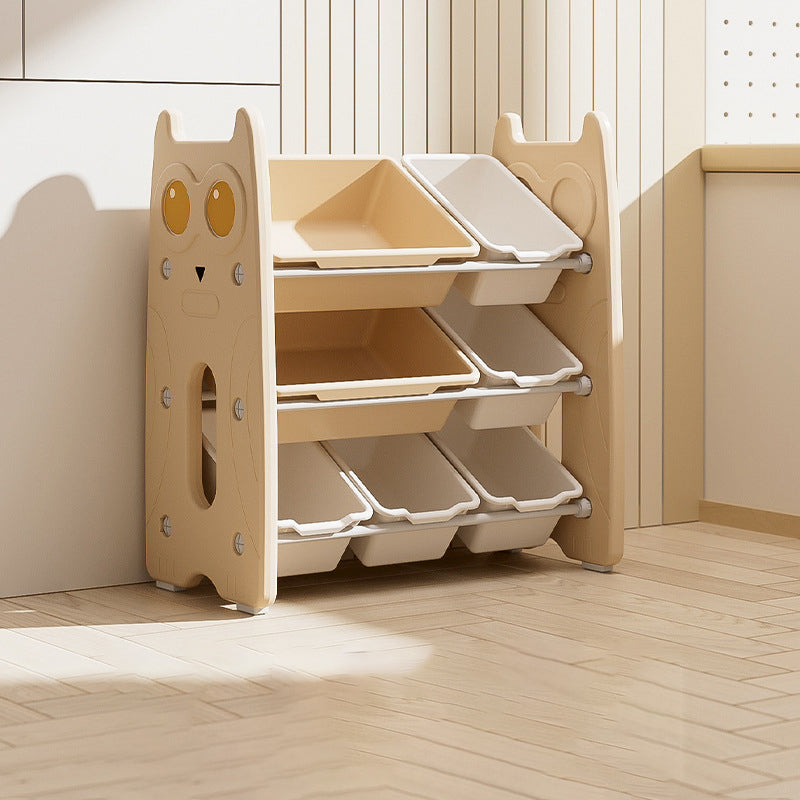 Lumendat Contemporary Creative Rectangular HDPE Iron PE Storage Shelf 3/4-Tier For Living Room & Bedroom Lumendat