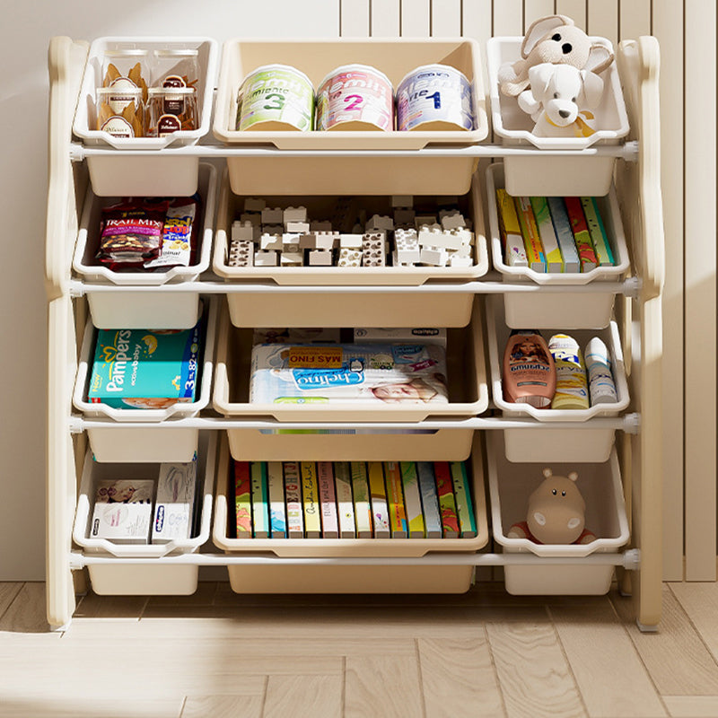 Lumendat Contemporary Creative Rectangular HDPE Iron PE Storage Shelf 3/4-Tier For Living Room & Bedroom Lumendat