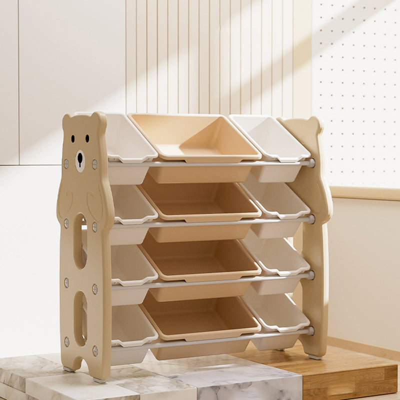 Lumendat Contemporary Creative Rectangular HDPE Iron PE Storage Shelf 3/4-Tier For Living Room & Bedroom Lumendat