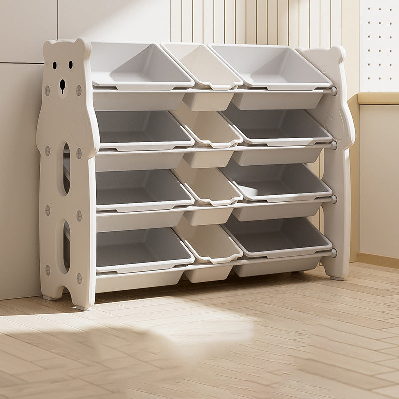 Lumendat Contemporary Creative Rectangular HDPE Iron PE Storage Shelf 3/4-Tier For Living Room & Bedroom Lumendat