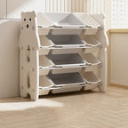 Lumendat Contemporary Creative Rectangular HDPE Iron PE Storage Shelf 3/4-Tier For Living Room & Bedroom Lumendat