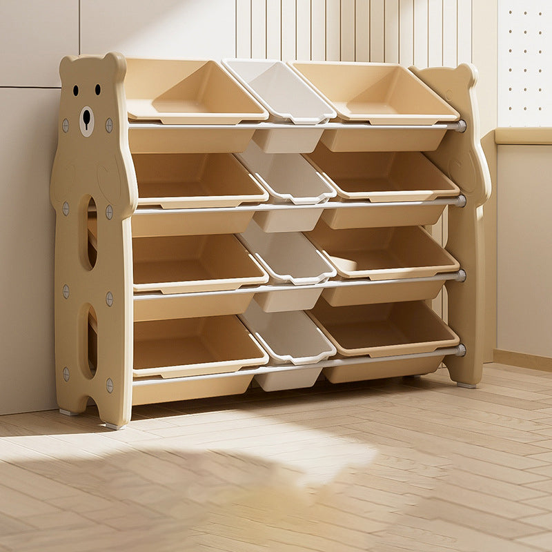 Lumendat Contemporary Creative Rectangular HDPE Iron PE Storage Shelf 3/4-Tier For Living Room & Bedroom Lumendat
