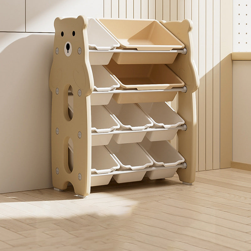 Lumendat Contemporary Creative Rectangular HDPE Iron PE Storage Shelf 3/4-Tier For Living Room & Bedroom Lumendat