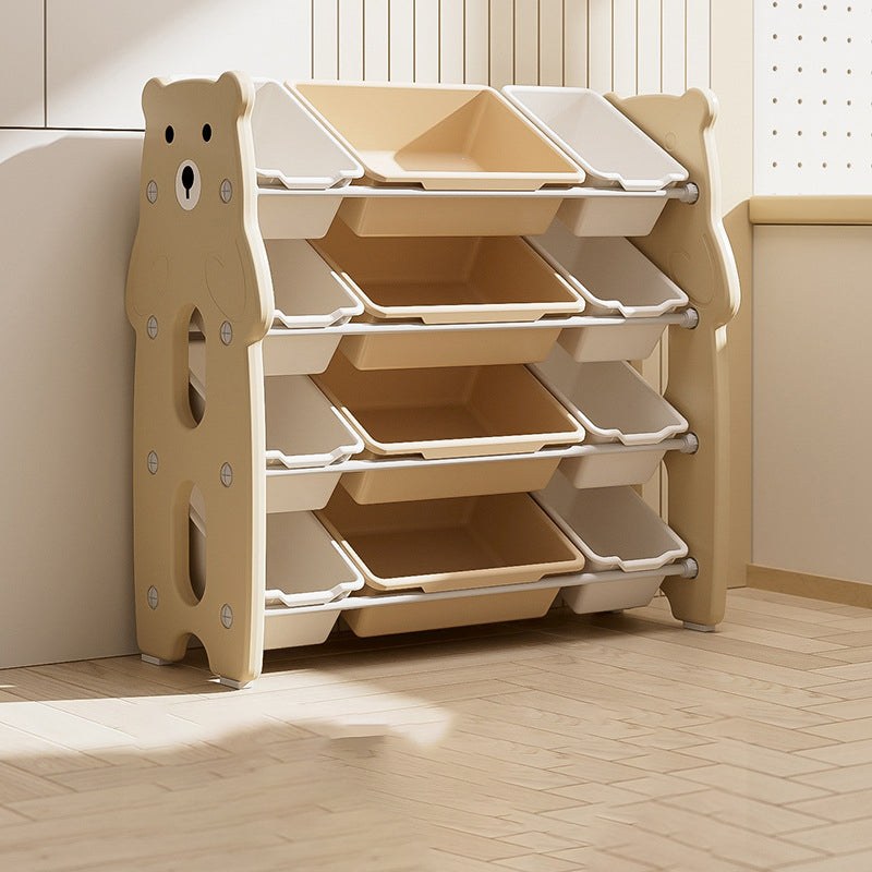 Lumendat Contemporary Creative Rectangular HDPE Iron PE Storage Shelf 3/4-Tier For Living Room & Bedroom Lumendat
