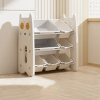 Lumendat Contemporary Creative Rectangular HDPE Iron PE Storage Shelf 3/4-Tier For Living Room & Bedroom Lumendat
