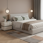 Modern Luxury White Nightstand: 3D Wavy Texture Drawers - Dual-Drawer Bedside Table For Bedroom Lumendat
