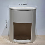 Modern Luxury White Nightstand: White Stone Slab Tabletop - Single Drawer Bedside Table For Bedroom Lumendat
