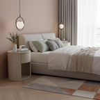 Modern Luxury White Nightstand: White Stone Slab Tabletop - Single Drawer Bedside Table For Bedroom Lumendat