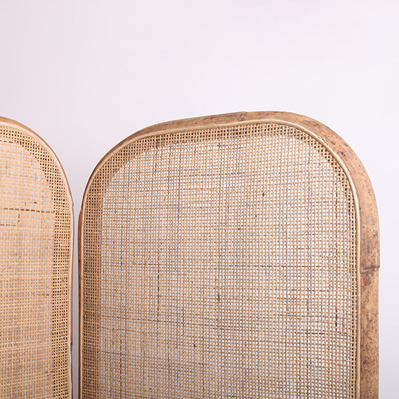 Traditional Chinese Wood Color Three-Panel Screen: Natural Indonesian Rattan - Handwoven Room Divider For Living Room Lumendat
