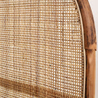 Traditional Chinese Wood Color Three-Panel Screen: Natural Indonesian Rattan & Handwoven - Asymmetrical Tiered Design Room Divider For Living Room Lumendat