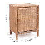 Traditional Chinese Wood Color Storage Cabinet: Natural Indonesian Rattan & Handwoven - Single-Cabinet Storage Sideboard For Living Room Lumendat