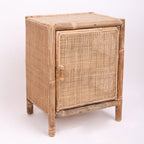 Traditional Chinese Wood Color Storage Cabinet: Natural Indonesian Rattan & Handwoven - Single-Cabinet Storage Sideboard For Living Room Lumendat