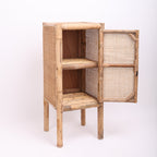 Traditional Chinese Slim Storage Cabinet: Natural Indonesian Rattan & Handwoven - Space-Saving Storage Sideboard For Living Room Lumendat