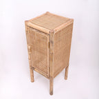 Traditional Chinese Slim Storage Cabinet: Natural Indonesian Rattan & Handwoven - Space-Saving Storage Sideboard For Living Room Lumendat