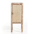 Traditional Chinese Slim Storage Cabinet: Natural Indonesian Rattan & Handwoven - Space-Saving Storage Sideboard For Living Room Lumendat