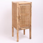 Traditional Chinese Slim Storage Cabinet: Natural Indonesian Rattan & Handwoven - Space-Saving Storage Sideboard For Living Room Lumendat