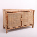 Traditional Chinese Rectangular Storage Cabinet: Natural Indonesian Rattan & Handwoven - Large Capacity Storage Sideboard For Living Room Lumendat