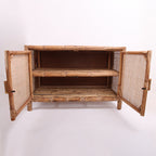 Traditional Chinese Rectangular Storage Cabinet: Natural Indonesian Rattan & Handwoven - Large Capacity Storage Sideboard For Living Room Lumendat