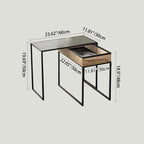 Modern Minimalist Rectangular Iron Desk: Natural Indonesian Rattan & Handwoven - 1 Storage Cabinet Side Table For Living Room Lumendat