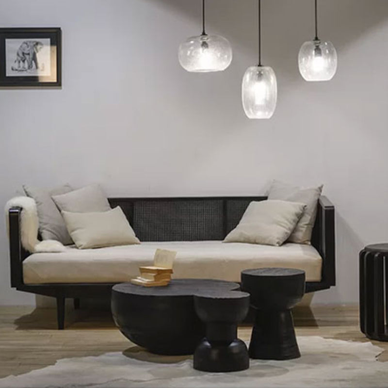 Contemporary Scandinavian Round Side Table: Hourglass Design - Art Deco Black End Table For Living Room Lumendat