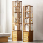 Modern Minimalist Rectangular Bamboo Medium Density Fiberboard Bookshelves 6/7-Tier For Home Office DFM-F