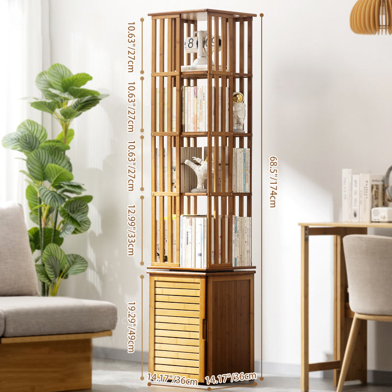 Modern Minimalist Rectangular Bamboo Medium Density Fiberboard Bookshelves 6/7-Tier For Home Office DFM-F