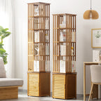 Modern Minimalist Rectangular Bamboo Medium Density Fiberboard Bookshelves 6/7-Tier For Home Office DFM-F