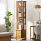 Modern Minimalist Rectangular Bamboo Medium Density Fiberboard Bookshelves 6/7-Tier For Home Office DFM-F