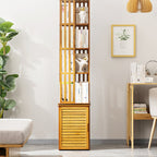 Modern Minimalist Rectangular Bamboo Medium Density Fiberboard Bookshelves 6/7-Tier For Home Office DFM-F